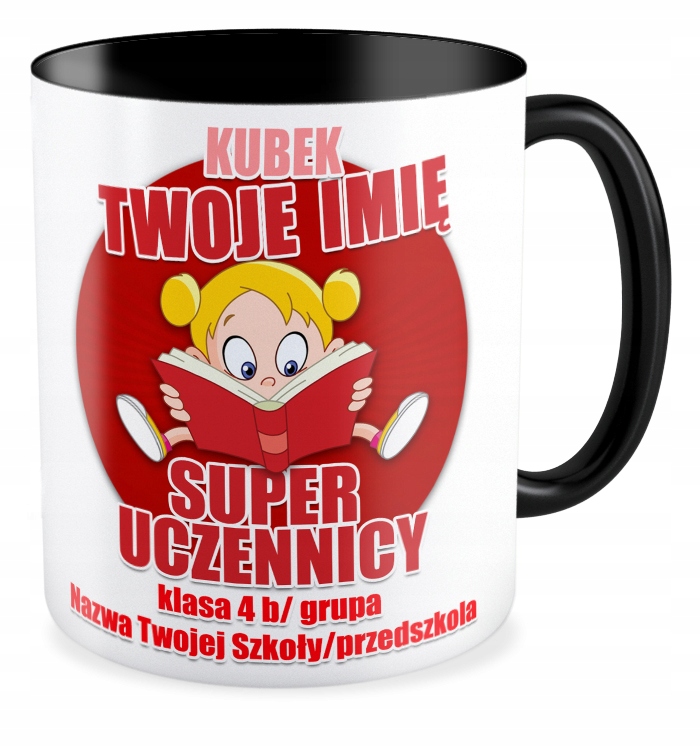 

Kubek czarny Dziewczyny Szkoła Imię Klasa Kreator