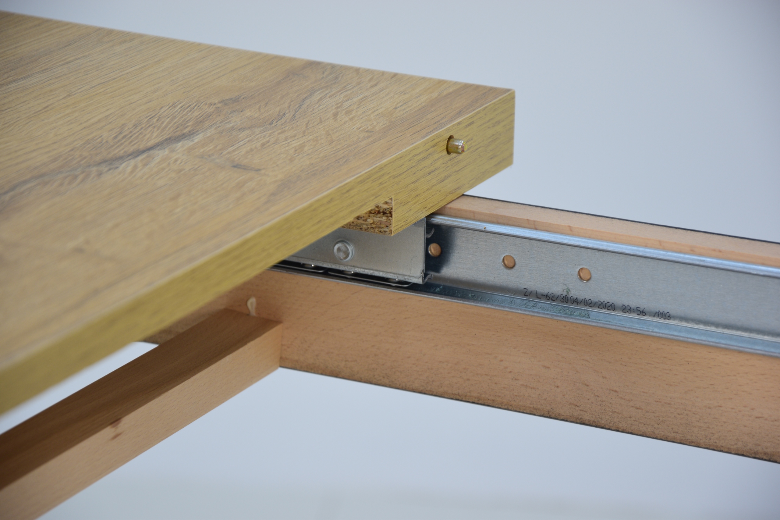 rozkładany stół dąb LOFT + 6 krzeseł CZARNY/ buk Szerokość siedziska 46 cm