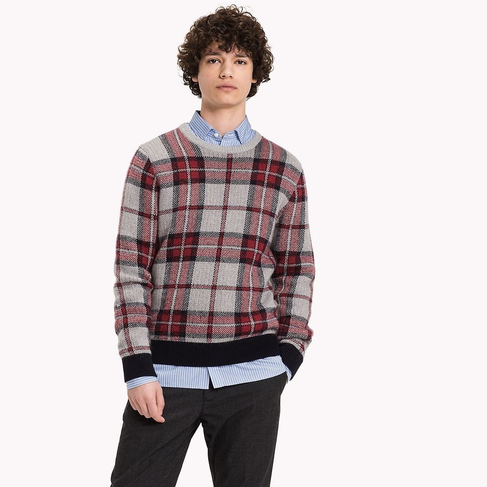 Tommy Hilfiger Tříbarevný Kostkovaný Svetr (M)