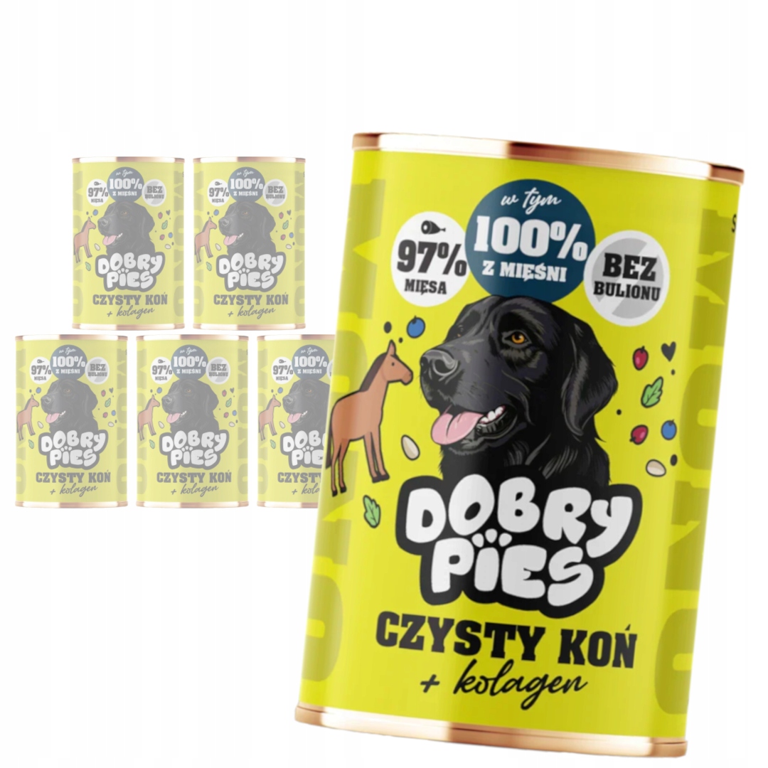 Levně Dobry Pies Mono 6x400 g Monoproteinové Vlhké Krmivo pro psy Kolagen