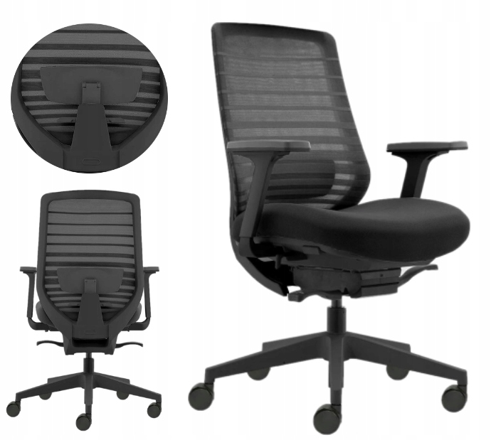 Fotel biurowy obrotowy regulacje ergonomia design