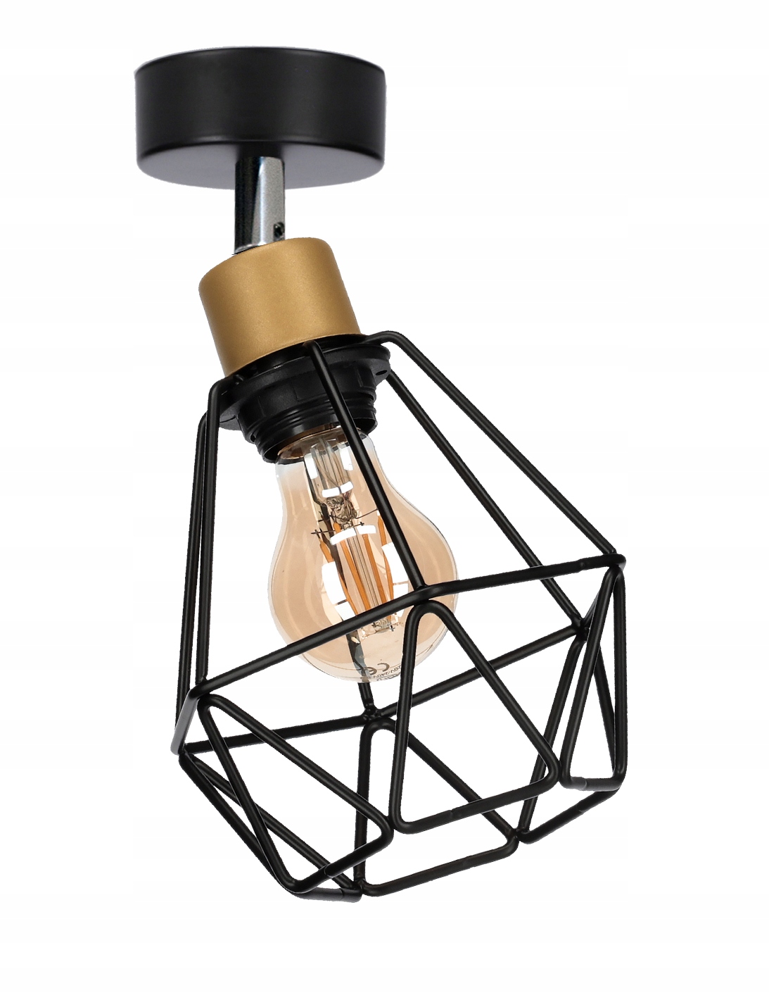 Lampa sufitowa Diamond Gold 1 przegub loft żyrandol regulowany można Led