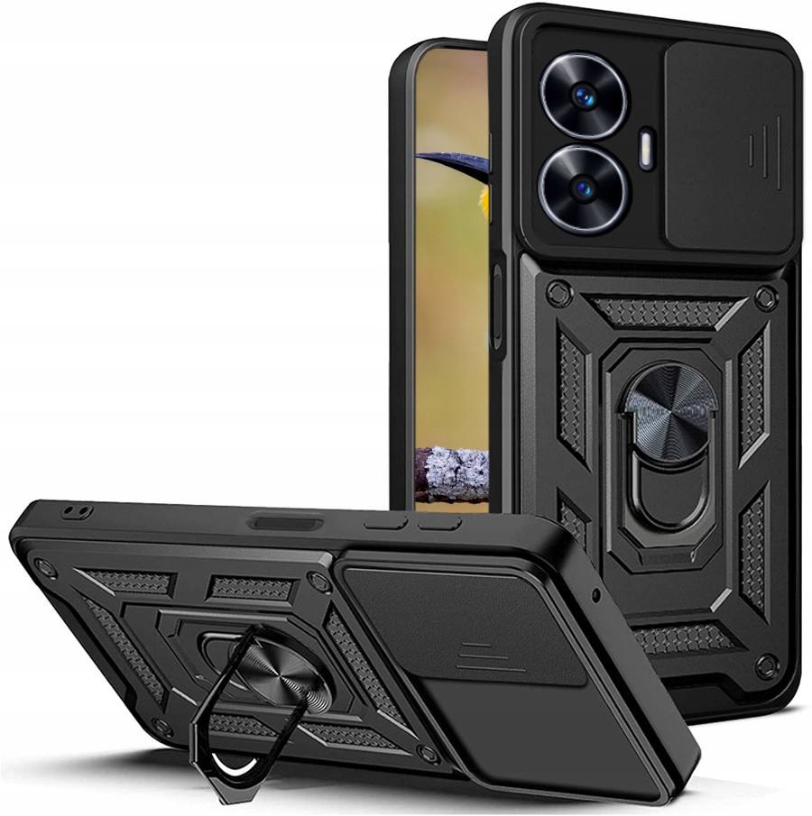 

Etui Slide Ring Pancerne Do Realme C55 Szkło