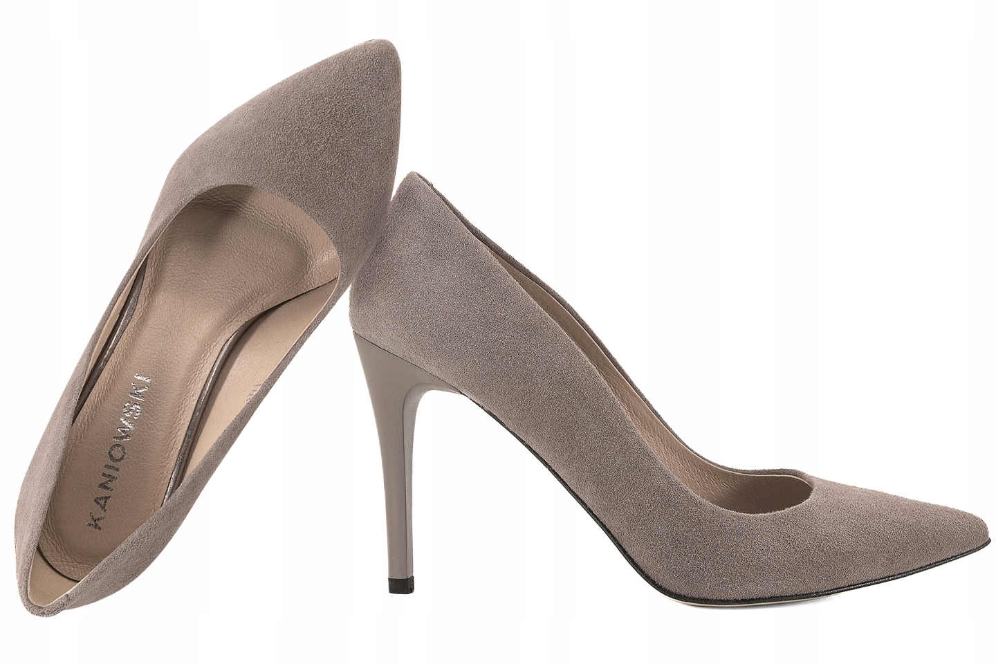 Kaniowski K-100/610 Dámské Kožené Lodičky Semišové, šedé 37