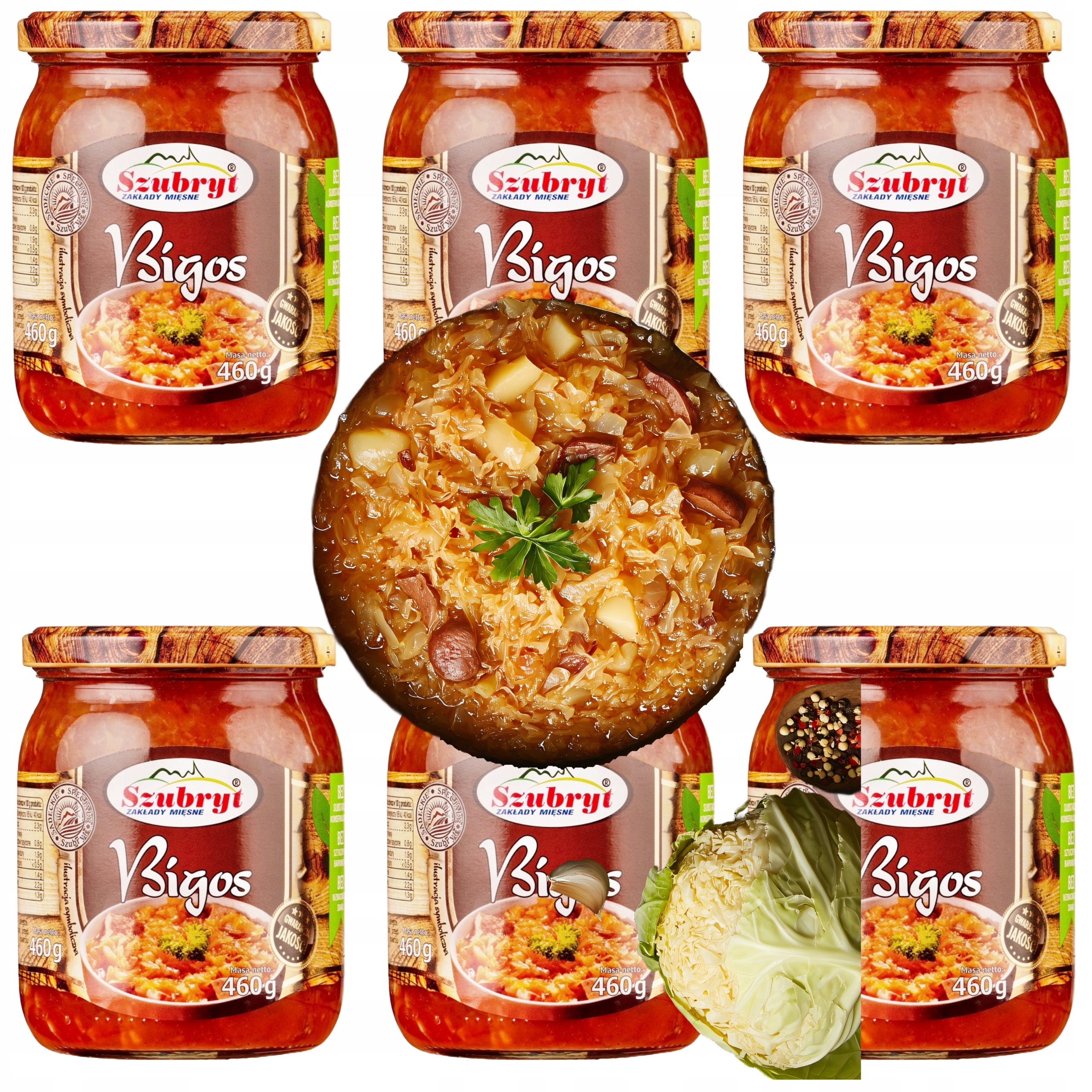 Bigos Szubryt (klobása 12 % a slanina 6 %) – pokrm je hotový, stačí ohřát