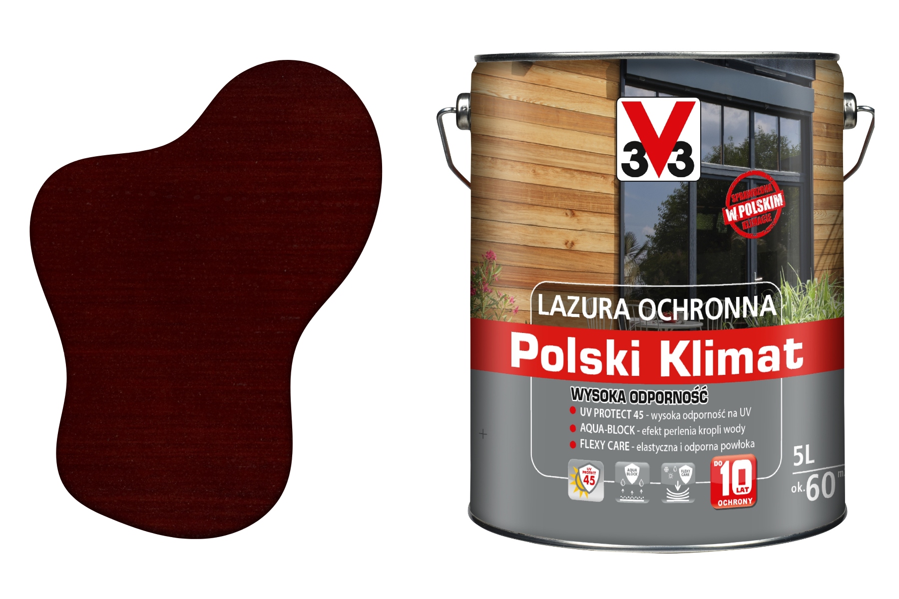 LAZURA OCHRONNA V33 POLSKI KLIMAT 10LAT 5L MAHOŃ