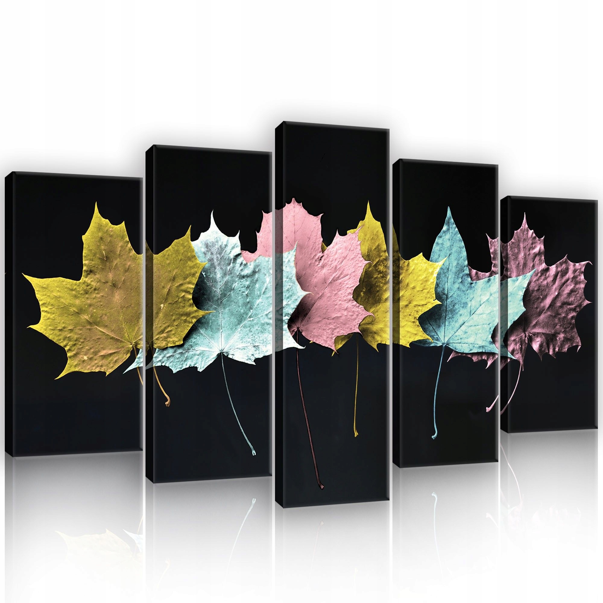 Obraz 100x60 modulární polyptych javorové listy abstrakce minimalismus