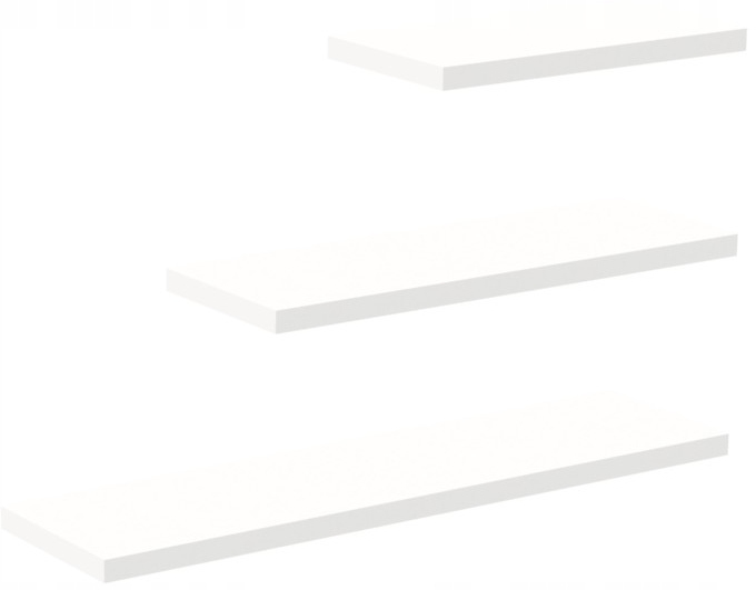 PÓŁKA MEBLOWA ŚCIENNA WISZĄCA KOMPLET 3 SZT BIAŁA Marka Shopsystem