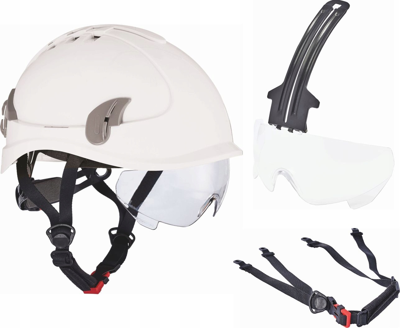 HEŁM KASK OCHRONNY 4 PUNKTOWY ALPINWORKER Biały