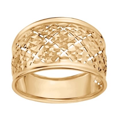 Złoty Szeroki Pierścionek r16 PX19011 Verona Jewellery