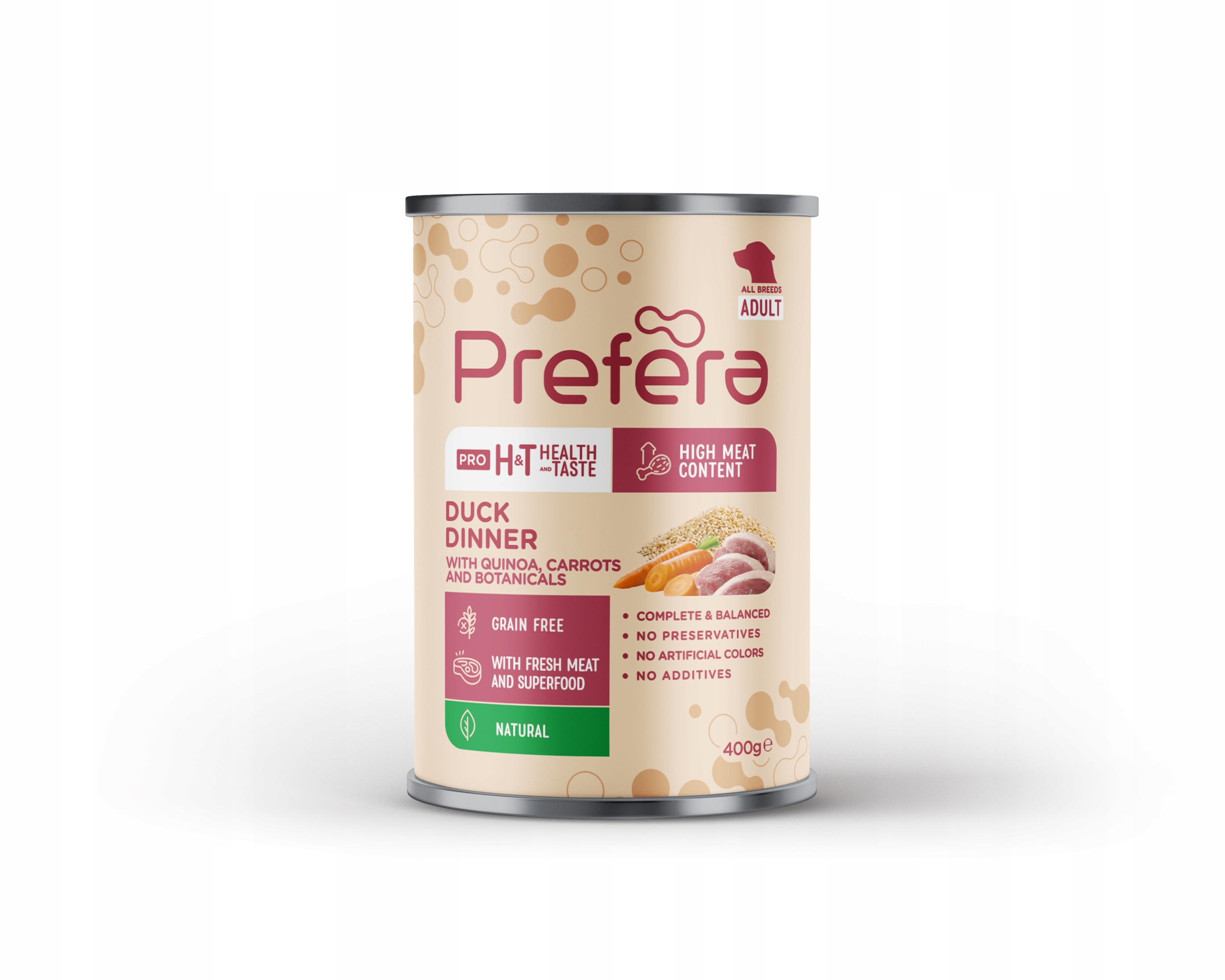 Levně Prefera Pro krmivo krmivo pro psy kachna s quinoou a mrkví 400 g