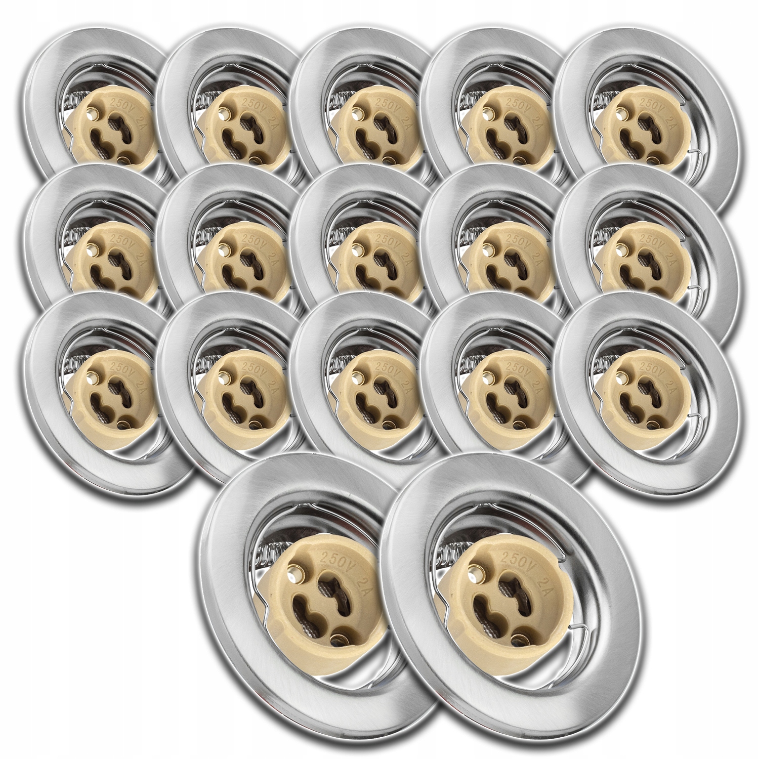 17x Kulaté Stropní Svítidlo S Očkem Pro Montáž Pod Omítku Zásuvka GU10