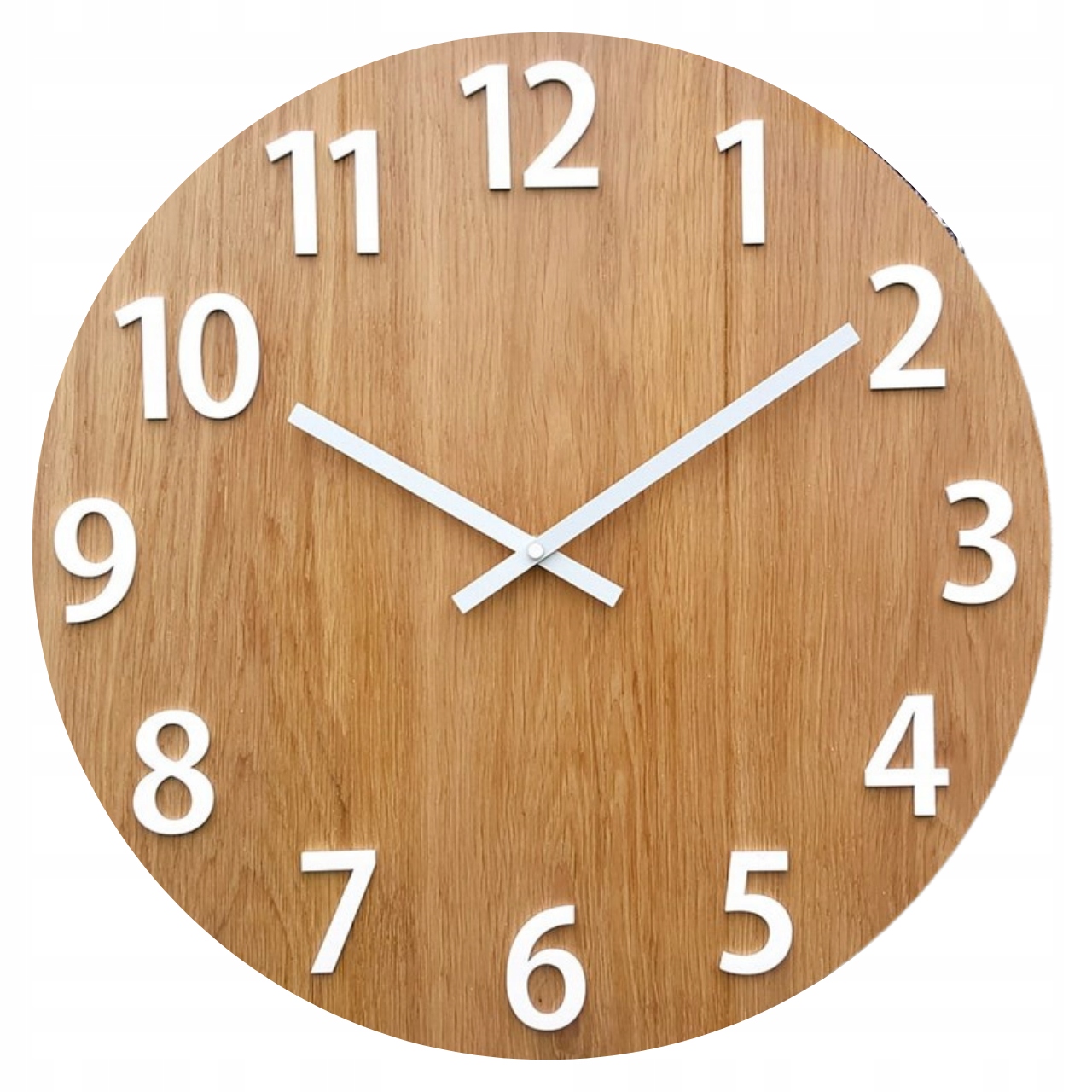 Nástenný drevený dubový akrylový hodinový strojček Amadeus Wood 49 cm, okrúhly