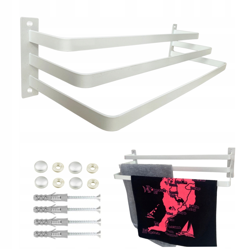 

Wieszak Ścienny Na Ręczniki Łazienkowy Loft Biały