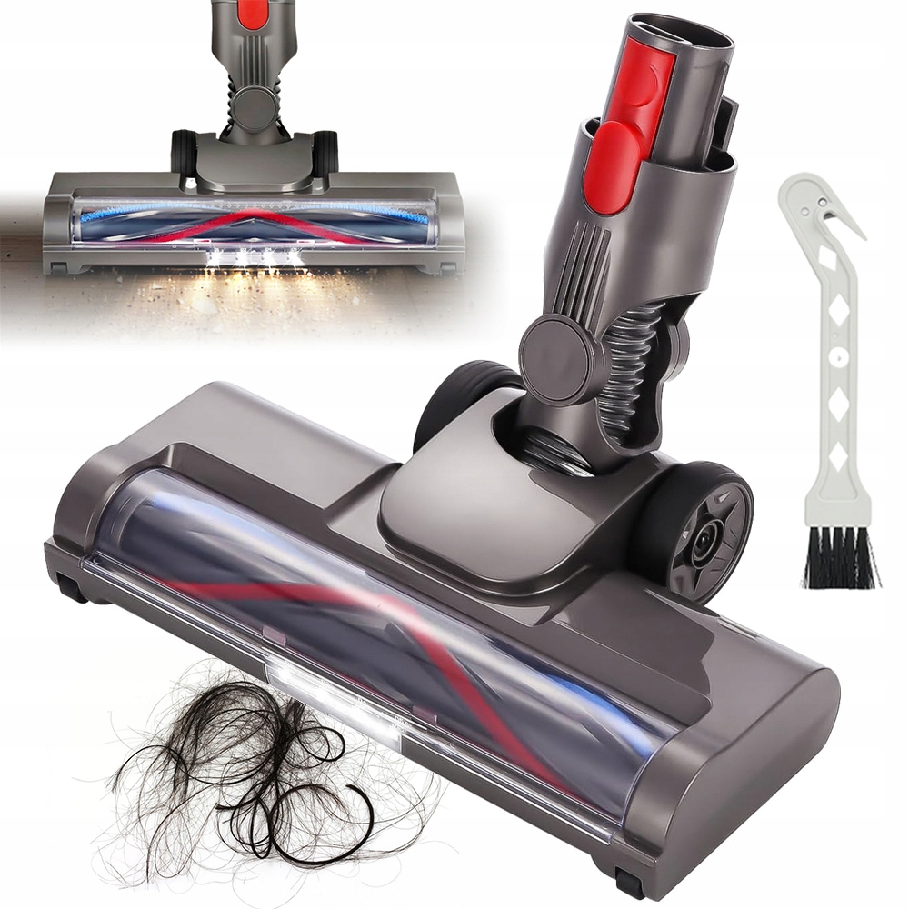 Podlahový kartáč se 4 Led diodami v bílé barvě, absorbující prach z podlahy