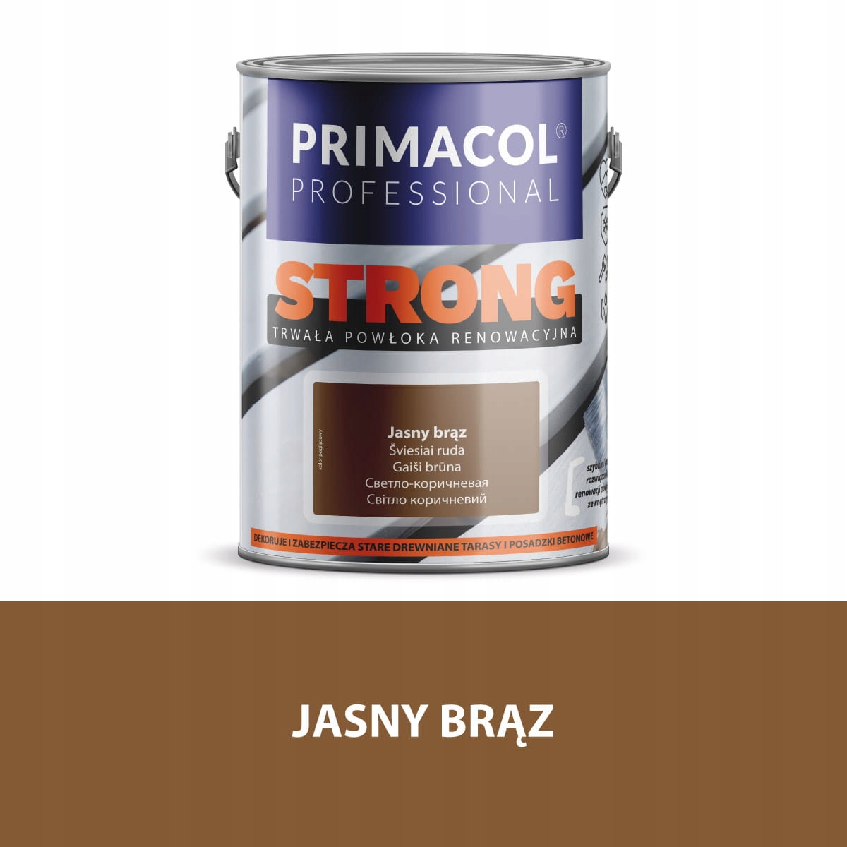 

Strong farba na drewno i beton 2,5l jasny brąz
