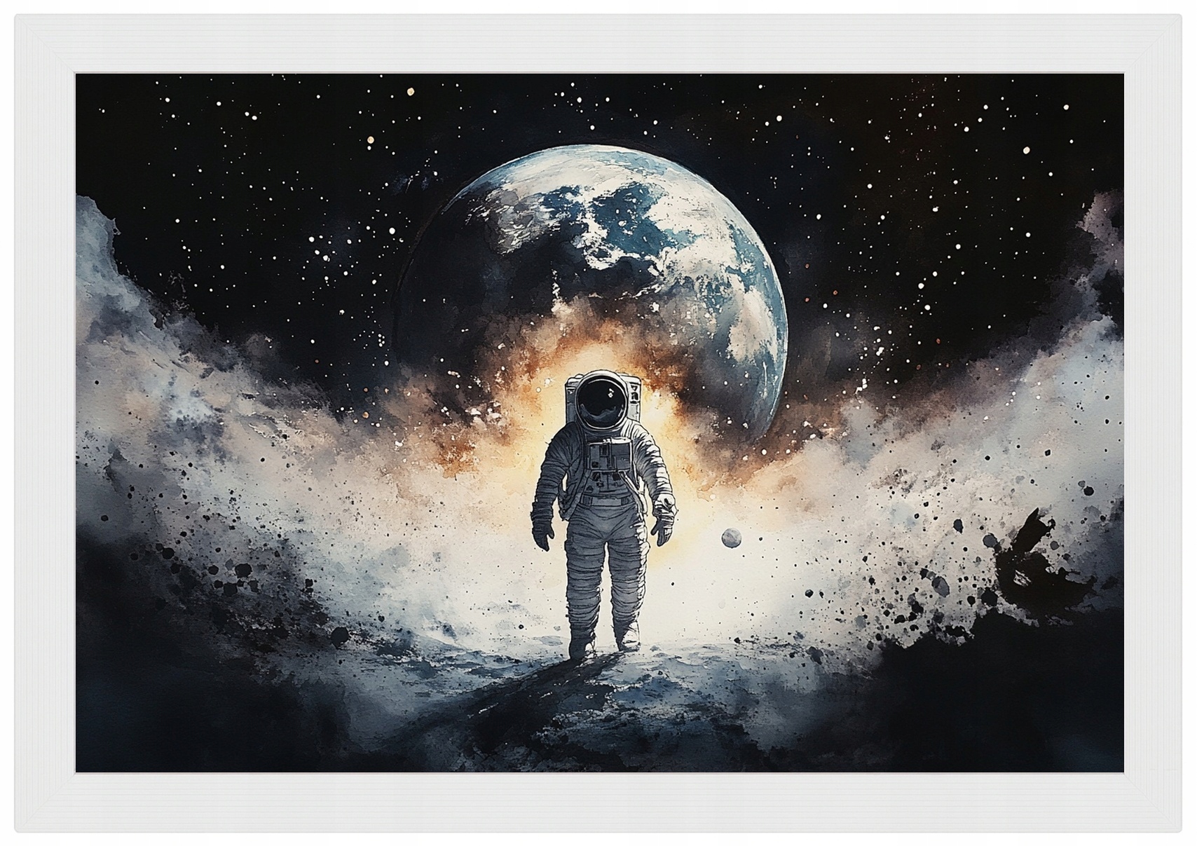 Plakát Rámeček Na Plakát Astronaut Vesmír Země Hvězdy Vesmír 60x40