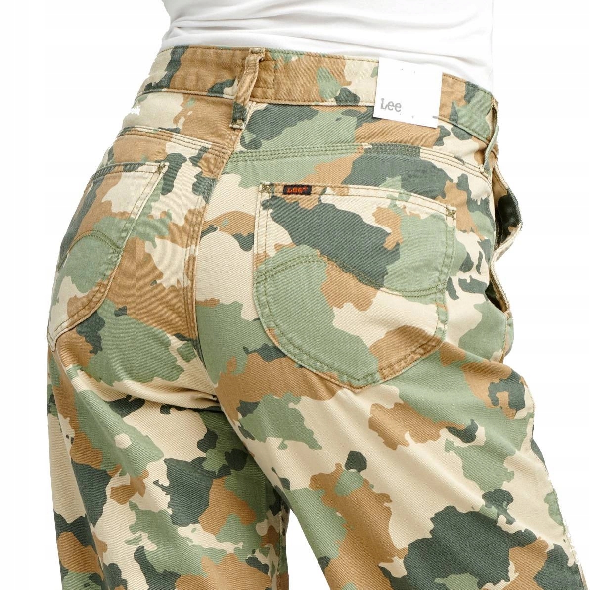 Dámské jednoduché kalhoty Lee Wide Leg Camouflage L31GCW03 27/31