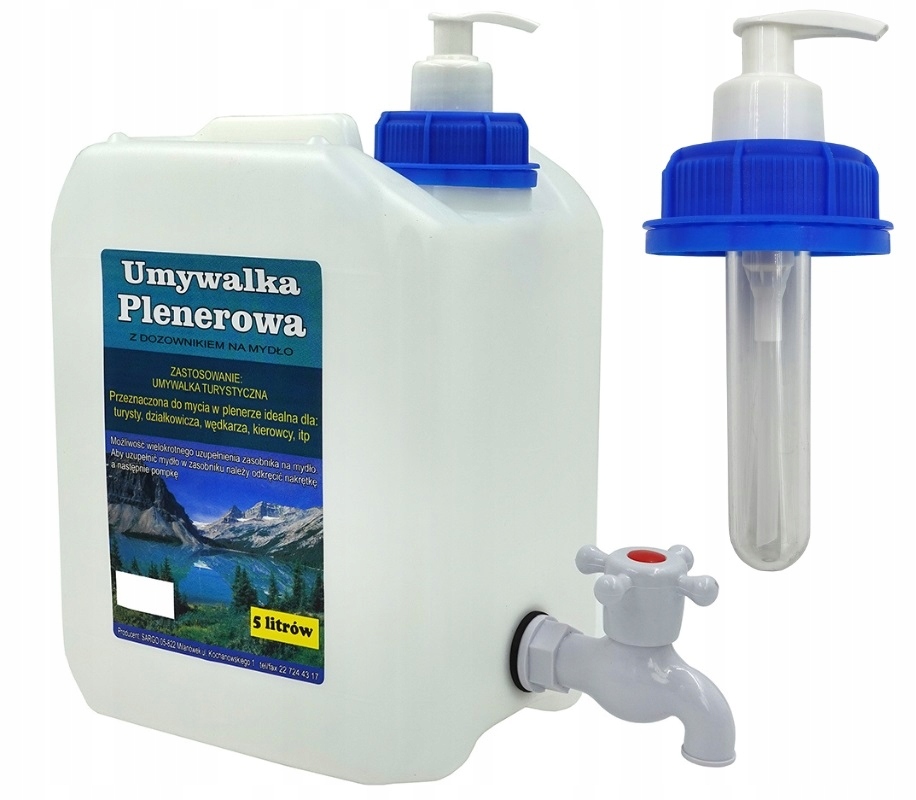 

Umywalka baniak pojemnik na wodę mydło 5L kanister