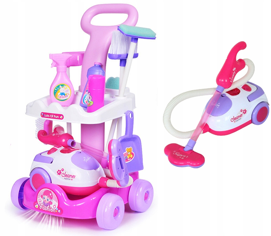 WÓZEK DO SPRZĄTANIA ZESTAW SPRZĄTAJĄCY ODKURZACZ DLA DZIECI WCIĄGA KULECZKI Bohater / Bajka brak