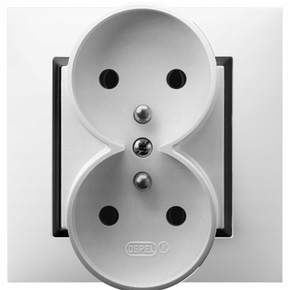 

Gniazdo Podwójne Gniazdko Białe Czarny Ospel Aria