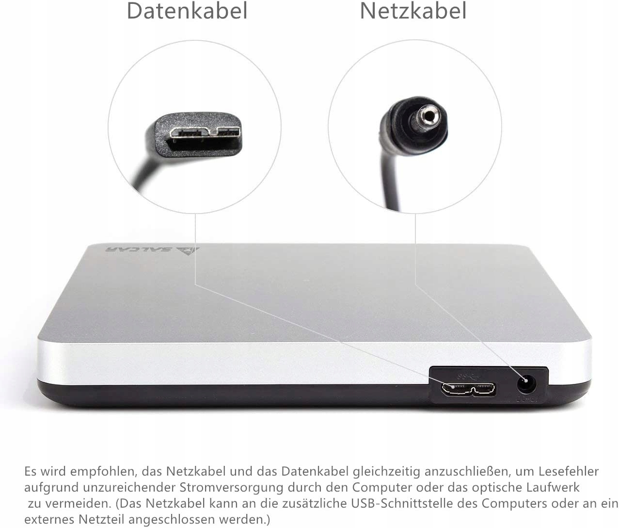 Zewnętrzny Przenośny Napęd DVD CD USB 3.0 Nagrywarka SLIM SALCAR ECD308
