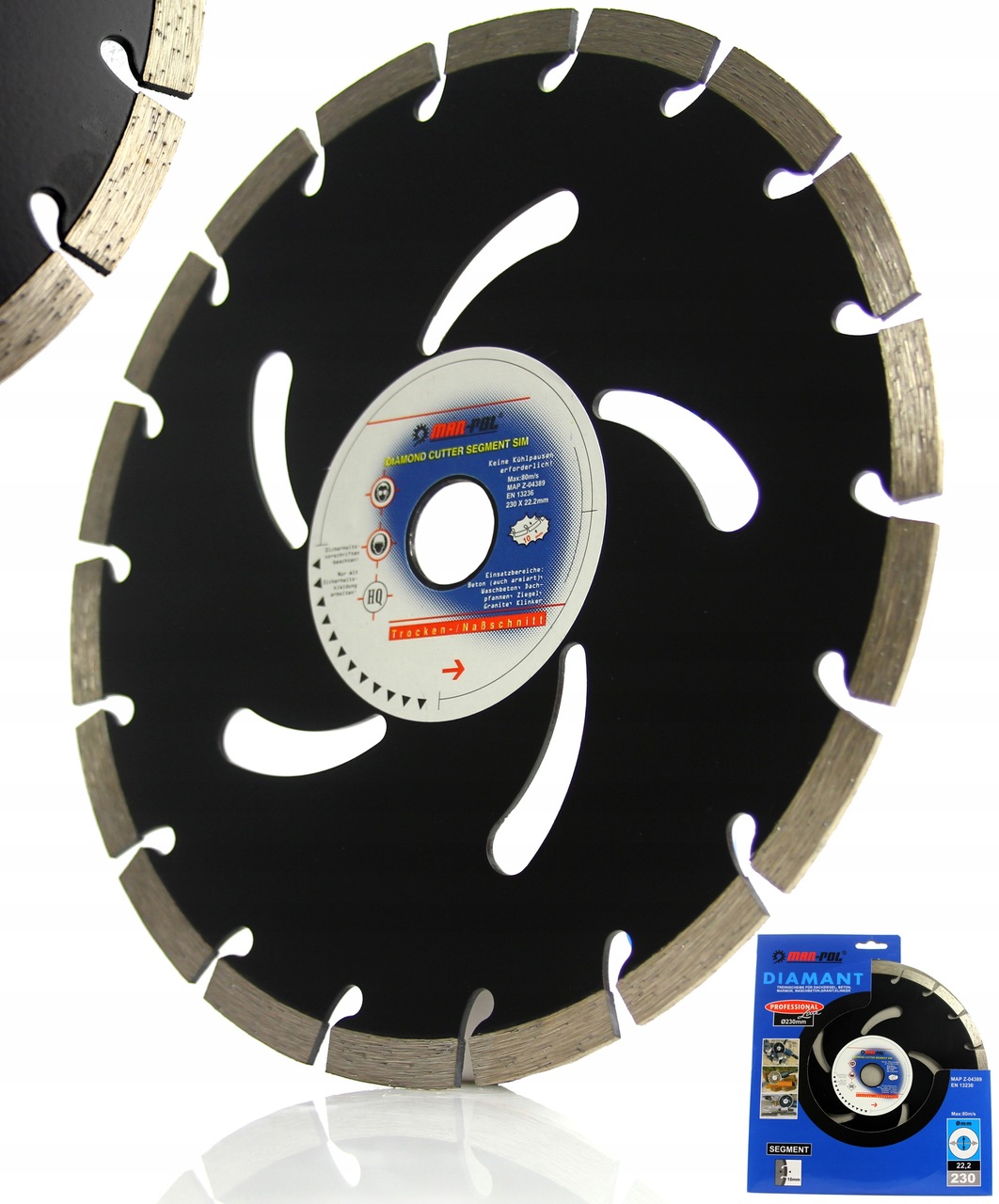 

Tarcza Diamentowa Segment Kostka Beton Cegła 230MM