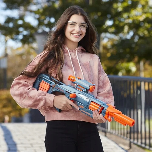 NERF SNAJPERKA ELITE 2 0 EAGLEPOINT 100x STRZAŁKI KAMIZELKA MAGAZYNEK MASKA Materiał plastik