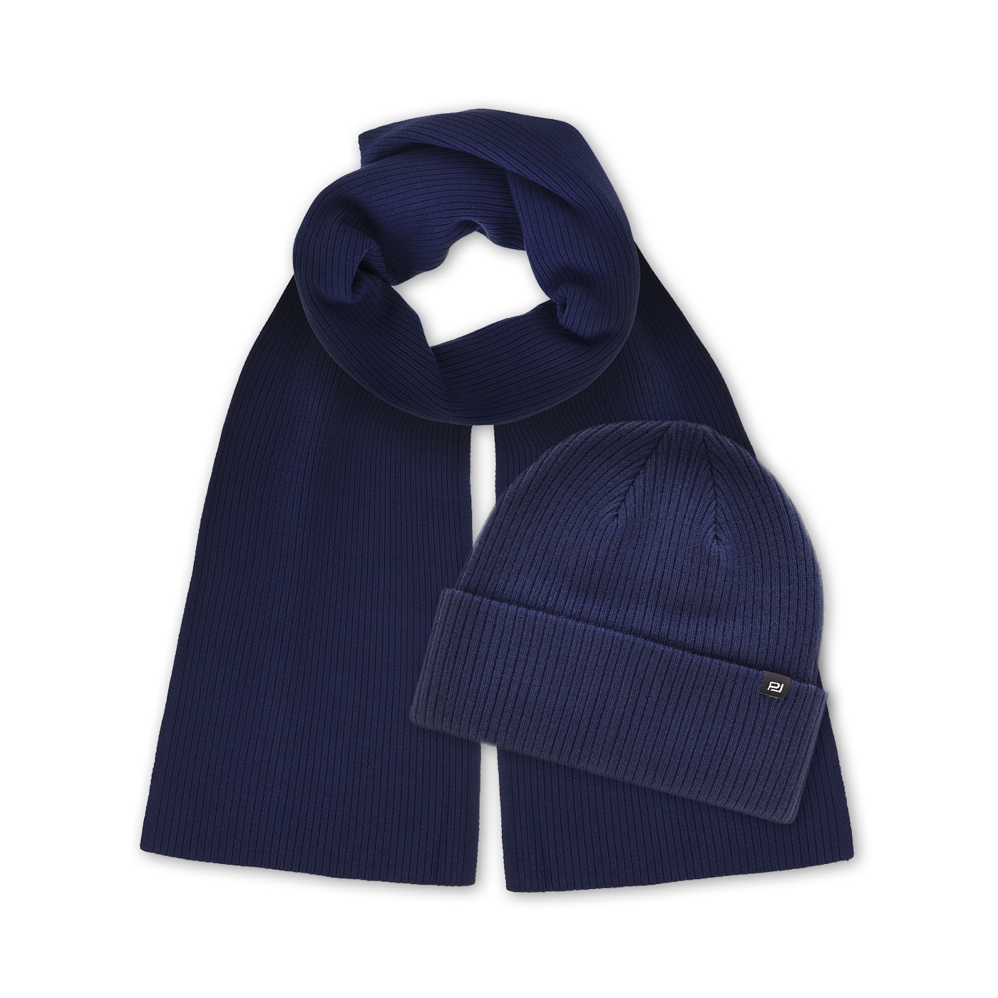 Tmavě modrý dárková sada s čepicí a šálou Pako Lorente
