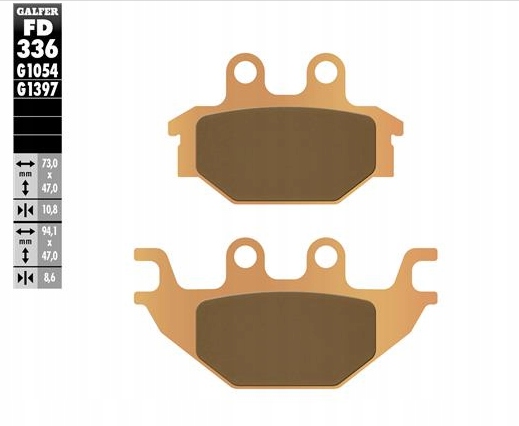 FD336G1397 - GALFER ГАЛЬМІВНІ КОЛОДКИ ПЕРЕДНІ ADLY ATV 320 U