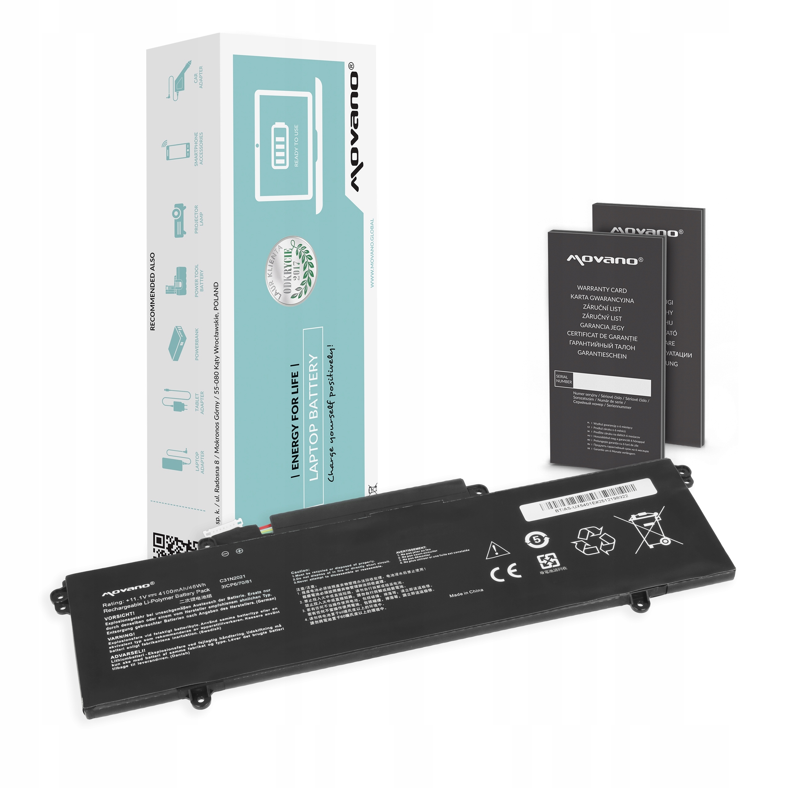 Bateria do Asus C31N2021 UX5401E UP5401EA UM5401Q UN5401QA UX5401Z UM5401R