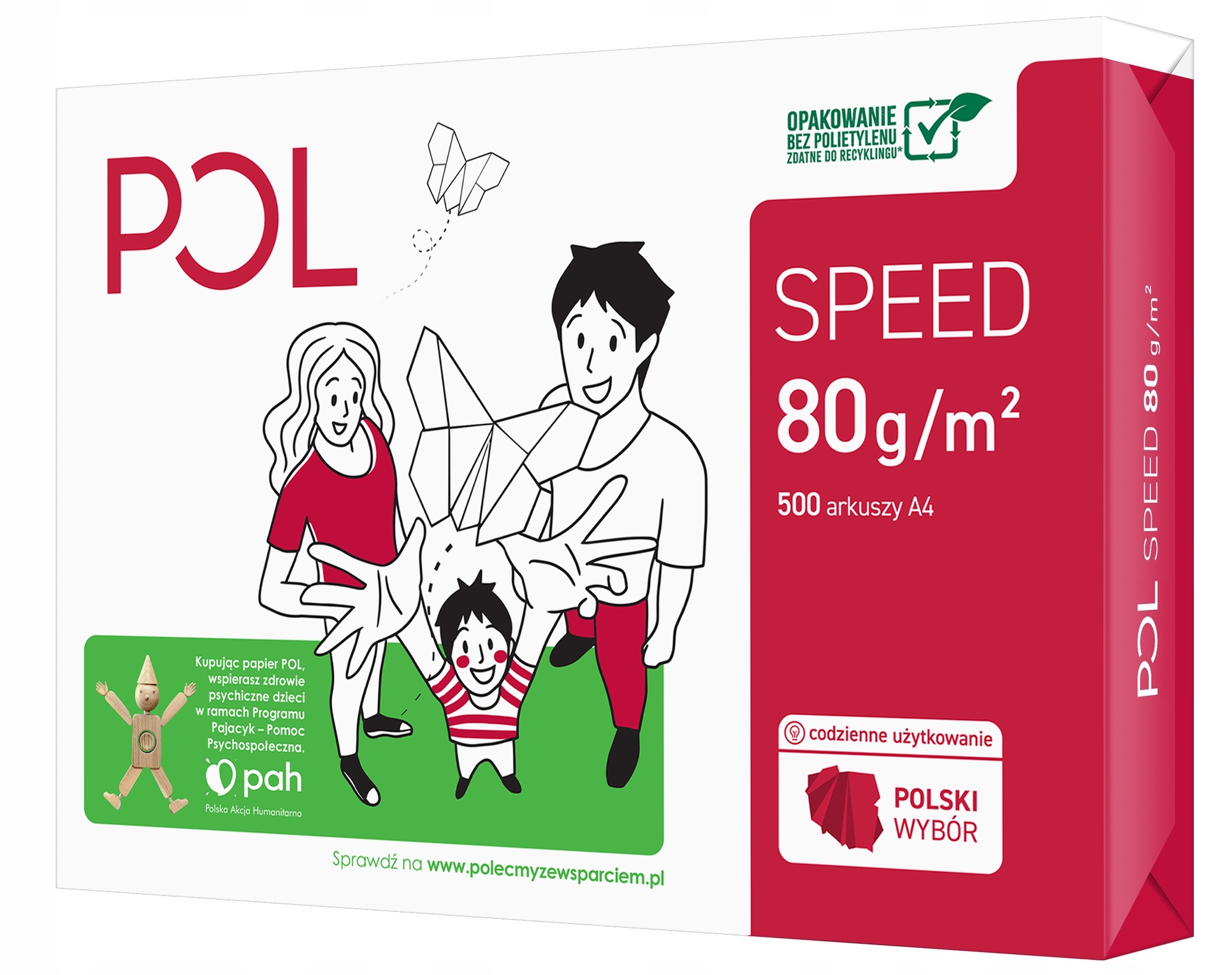 Papier biurowy ksero biały do drukarki uniwersalny xero Polspeed A4 80g 500
