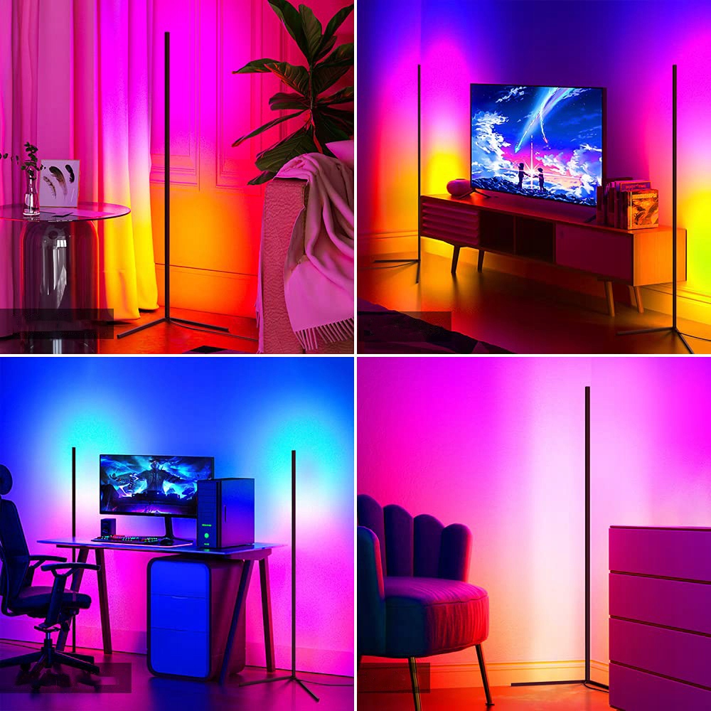 Lampa Stojąca Narożna Podłogowa LED RGB 150cm Pilot Dynamiczne Światła Kod producenta Lampa LED RGB Narożna pilot aplikacja