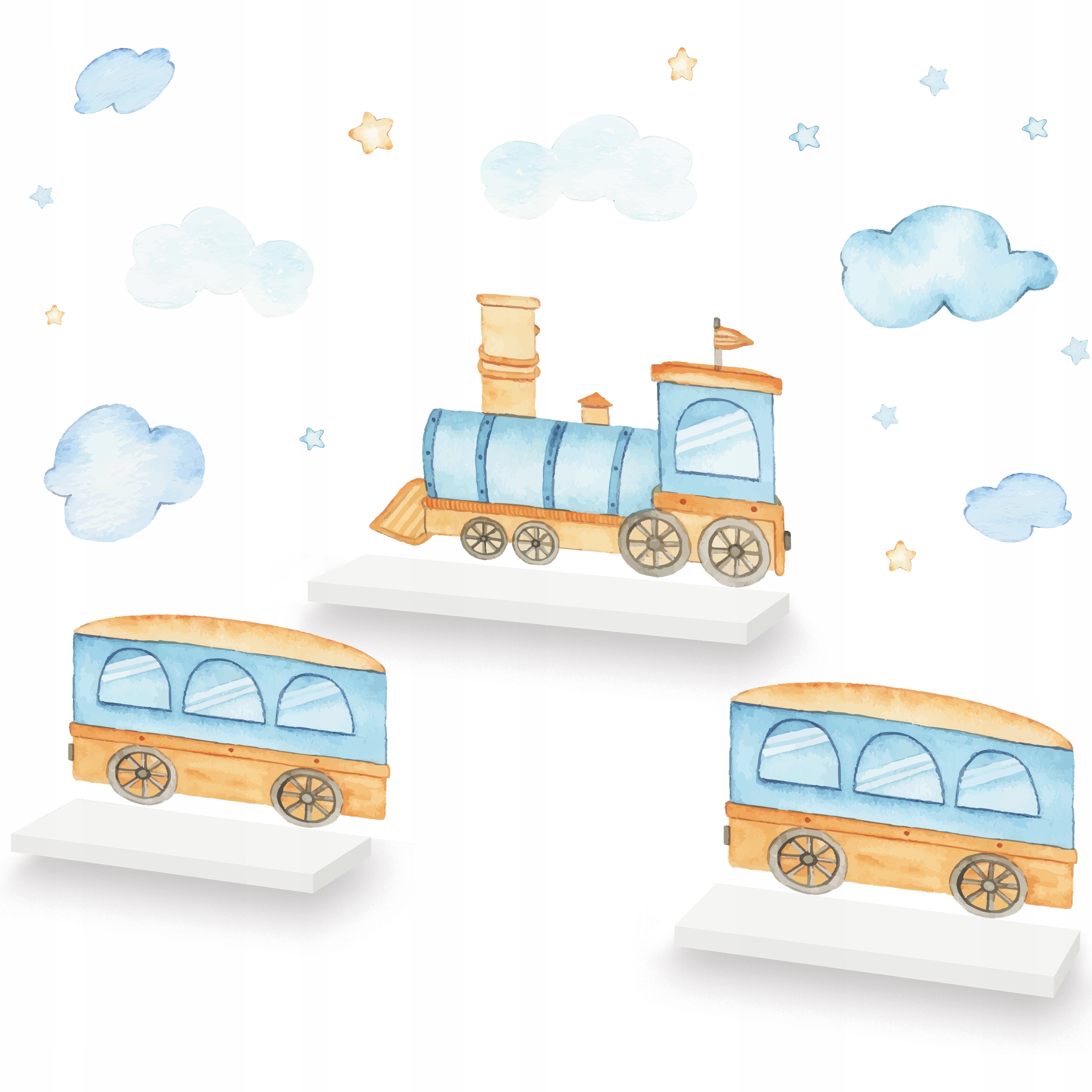 ZESTAW 3X PÓŁKA CHMURKA PÓŁKI CHMURKI + NAKLEJKI G