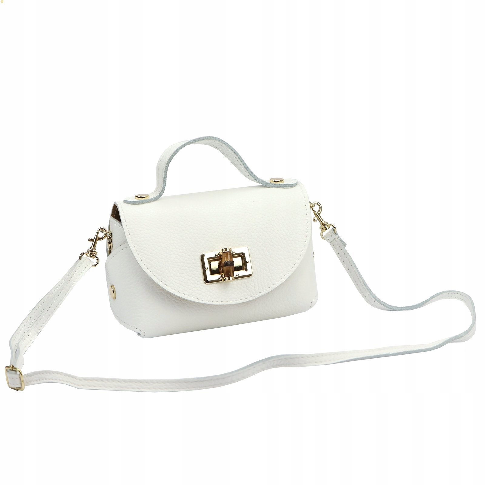 Dámská kožená kabelka Vera Pelle bílá malá kabelka přes rameno psaníčko
