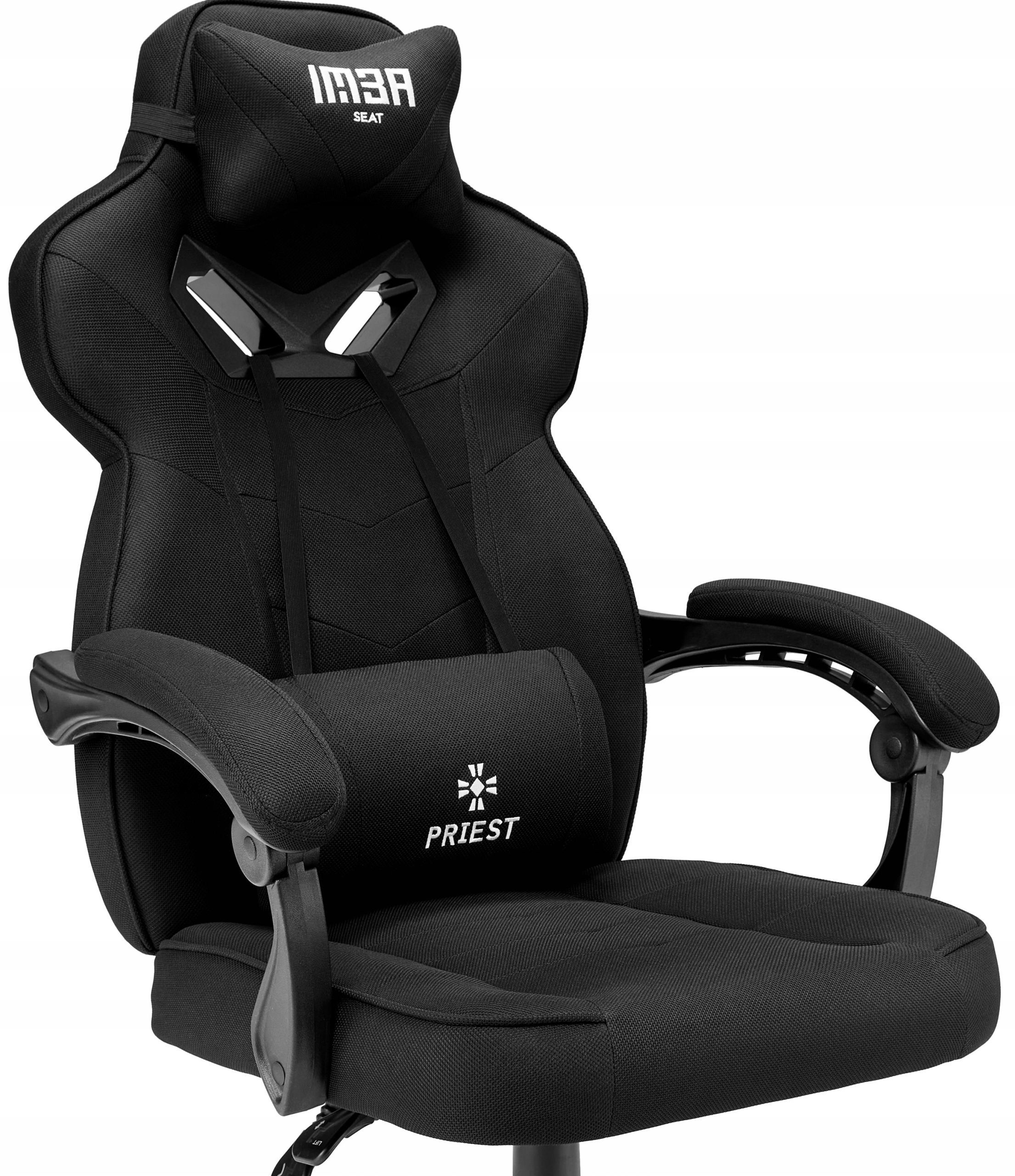 Materiałowy fotel gamingowy biurowy krzesło gracza Tkanina czarny