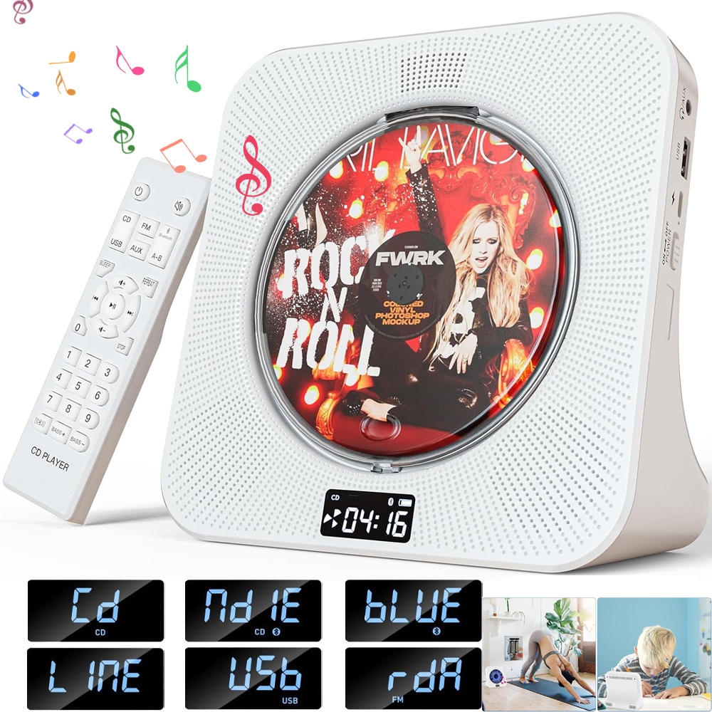 CD Přehrávač Přenosný Rádio Fm Přehrávač Stolní Bluetooth Reproduktor