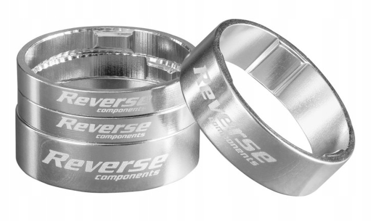 4 Podkładki pod Mostek Kierownicy Reverse Stem Spacers 1-1/8" Srebrne