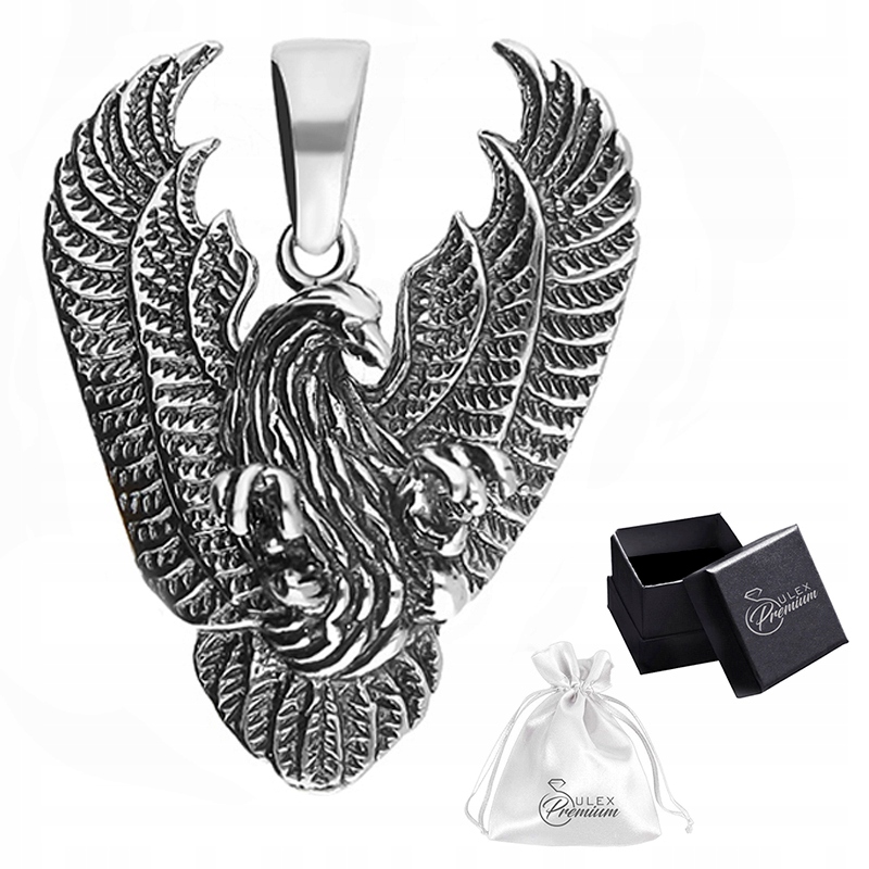 Stříbrný přívěsek ryzost 925 Pánský Velký Přívěsek Orel Oxidovaný