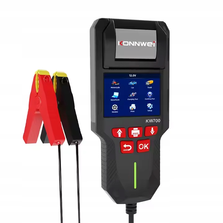 Konnwei KW700 Tester batérií 12V 24V Tlačiareň