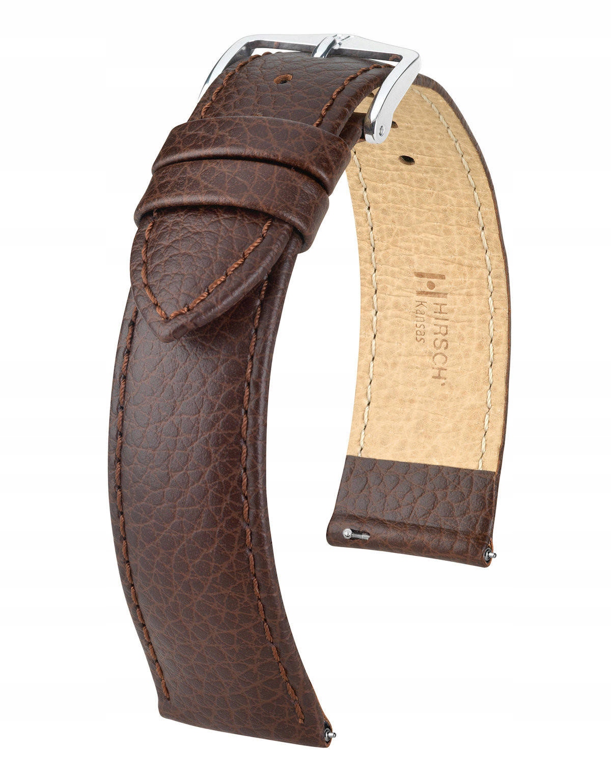 Hnědý Kožený Řemínek Na Chytré Hodinky 22 mm Hirsch Kansas XL