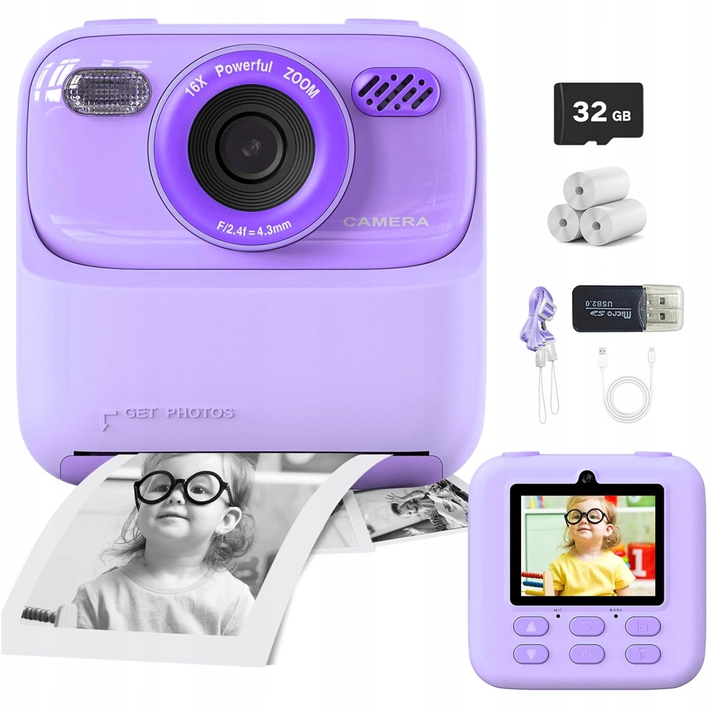 Kamera Pro Děti S Instantním Potiskem, 5 Filtry A 20 Roztomilými Rámečky