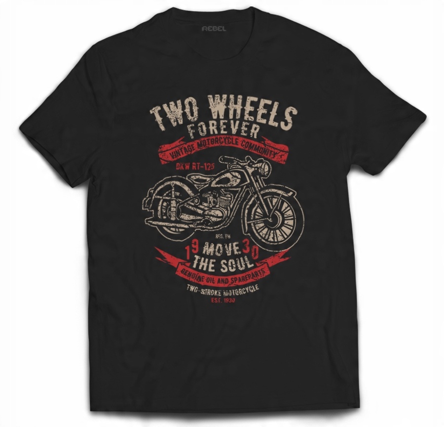 

Tshirt motocykl motor wheels vintage fan 4XL