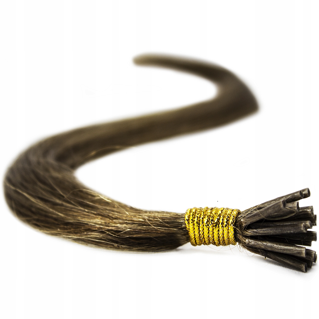 Vlasy Na Mikrokroužky 100% Přírodní Mikrokroužky 60 CM světle hnědá 6