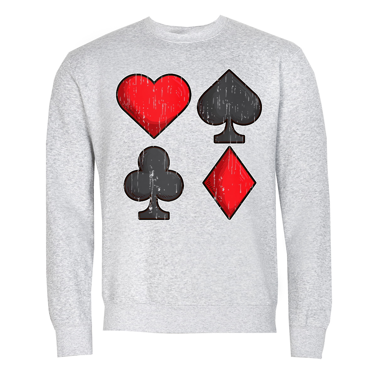 Pánská Šedá Mikina Poker Texas Holdem Barvy