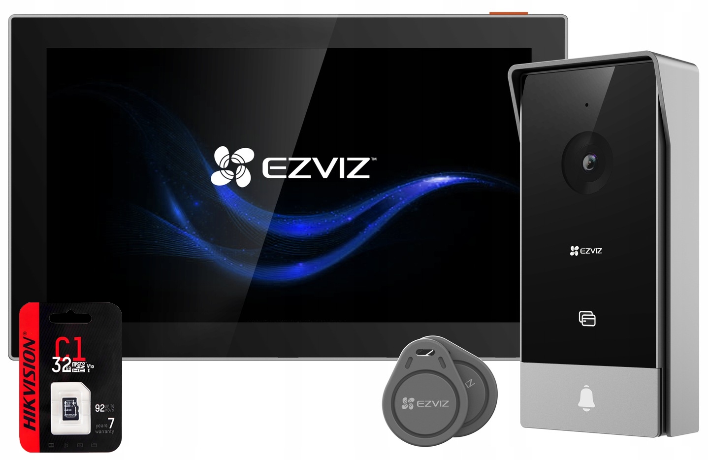 Videovrátnik Ezviz HP5 7" LCD 2-žilový Brána Aplikácia Kľúčenky +32Gb