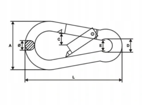 KARABIŃCZYK DO LIN 4x40 4MM STRAŻACKI UCHWYT ATEST EAN (GTIN) 5907518606029