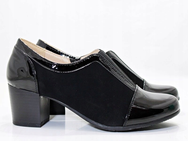 CZÓŁENKA PÓŁBUTY NA SŁUPKU ZAMSZ CZARNE 05-1 38 Rozmiar 38