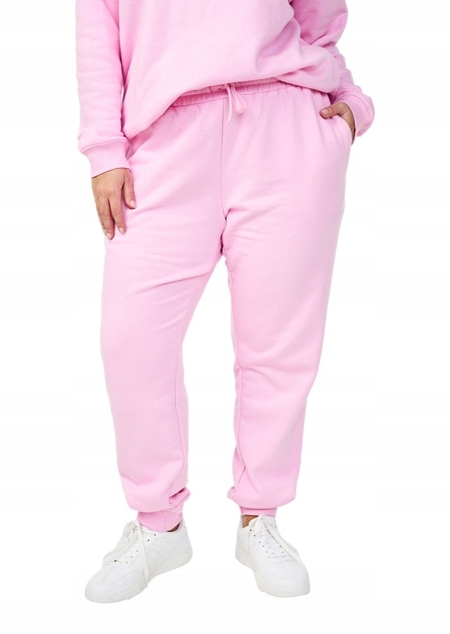 Plus Size Zizzi Pohodlné Růžové Tepláky 085B 48