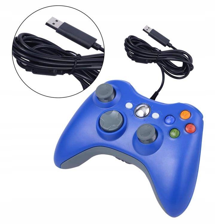 KONTROLER PAD PRZEWODOWY DO XBOX 360 PC NIEBIESKI Kod producenta p360bl-bc